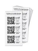 Dynotag Ready to use, 12 Sticker Set (4 strips of 3 identical Stickers each)