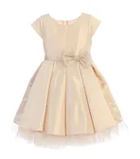 Classic Bow Party Dress in Champagne