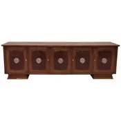 French Art Deco Five-Door Buffet with Silver Plaques