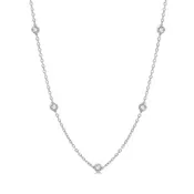 14k White Gold 2.00ctw Diamond Station Necklace