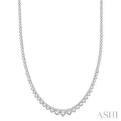 10 Ctw Riviera Round Cut Diamond Necklace in 14K White Gold