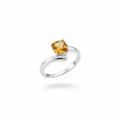 1.30 ct. Cushion-Cut Citrine & Diamond Accent 14kt White Gold Ring