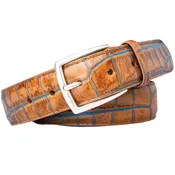 1 3/8" Two-Toned Embossed Crocodile Belt - Marine