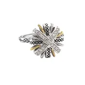 Andrea Candela 18K, Sterling Silver & Diamond Ring, Lazo de Brilliantes