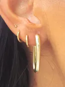 14K Yellow Gold 12x27mm Oval Polished Hinged Back Hoops