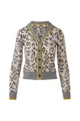 Animal Print Cashmere Cardigan