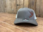 Deer Horn Leather Patch Hat, Laser Engraved, Richardson 112 Snapback, Trucker Hat — Shadow Graphic Images