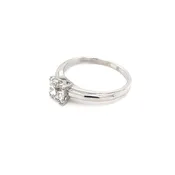 0.88 OLD MINE CUT DIAMOND AND PLATINUM SOLITAIRE STYLE RING