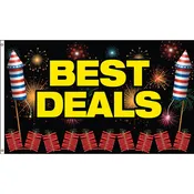 3′ x 5′ Flag – Fireworks “BEST DEALS”