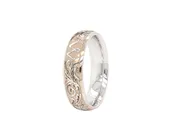 7mm Custom Made Solid Gold Ring with Personalized Initial and Victorian Style Engravings