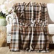 Autumn Plaid Unlined Plush Throw