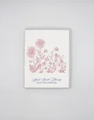 April Birth Flowers Letterpress Card