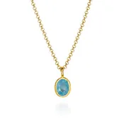 Aquamarine Pendant Necklace in 18 Karat Gold Vermeil