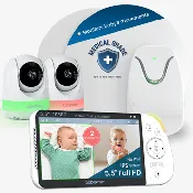 Babysense HOME 2-in-1 Baby Monitor Set with 2 Cameras, 1080p Video & Breathing Motion Detection
