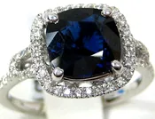 BIG Blue Sapphire Ring 14K gold Fine Quality Heirloom Made In USA
