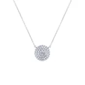 0.17ct 14k White Gold Diamond Pave Necklace