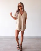 All To Myself Oversized Romper - Taupe