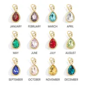 18K Gold PVD Teardrop Birthstone Charm: August