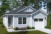 2-Bedroom Cottage House Plan with Garage | 946 Sq Ft | Open Floor Plan