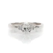 0.74ct Oval Engagement Ring