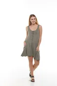 Deep V Neck Lace Up Tunic Dress w/Racerback and pockets Style #7345