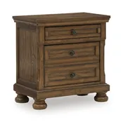 Zackaryn – Two Drawer Night Stand – Warm Brown