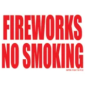 “FIREWORKS NO SMOKING” Sign (50-Pack)