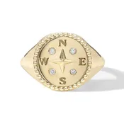 10K Gold "Compass" Signet Ring