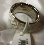 NWT Coach Miranda Enamel Ring - White Sliver size 6 (retail $68) 94346