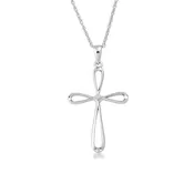 .01 ct. tw. Diamond Cut-Out Cross Pendant in Sterling Silver - EESP229D