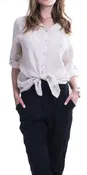 Button Down Shirt with Keyhole