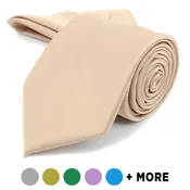 3.25" Poly Solid Satin Tie & Matching Hanky Set PSTH1301