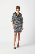 Black and Ivory Helix Print Dress — DARRYL'S