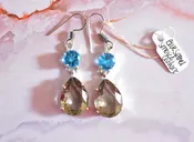 Blue Spinel Smokey Quartz Earrings