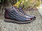 Carrucci Alligator High Top Sneaker - Chestnut