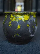Anduze Ceramic Planter | Yellow Glaze Rim | Medium