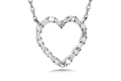 10K BAGUETTE DIAMOND HEART PENDANT - 010-00339 — BBS Jewelers