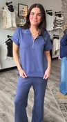 Amanda Top & Pants Set-Blue Indigo