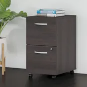 2-Drawer Mobile File Cabinet with Locking Ball-Bearing Drawers & Thermally Fused Laminate