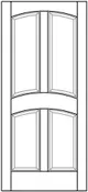 Double Eased Arch 4 Panel Solid Wood Door