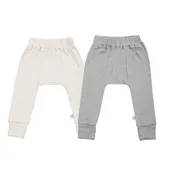 2 pc. pants set | ivory & heather grey