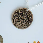 Art Nouveau Man | Bronze Antique Button Necklace