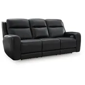 5Z-Comfort Power Reclining Sofa — Onyx Top-Grain, Dual Recline