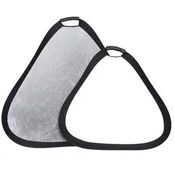 REFLEX CAMERA 2-in-1 Triangle Photography Reflector 60cm (23.6in) | Silver/White Reflective Surfaces | Single-Hand Grip | Portable Durable Light Reflector with Carrying Case