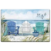 Adirondack Beach Chairs 30” x 20” Decorative Vinyl Comfort Floor Mat Manufactured in the USA