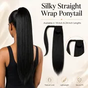 Silky Straight Wrap Ponytail Extension – 18 & 24 Inch