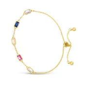 Amanda Blu-Colorful Cubic Zirconia Gold Station Bracelet