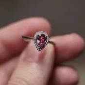 Robert Lance Jewelers & MERITZ-18 Karat White Gold Pink Pear Sapphire Ring