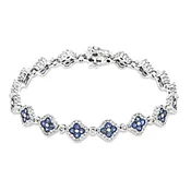 14kt White Gold Sapphire and Diamond Bracelet