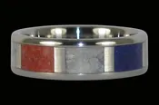 American Made Red White and Blue Titanium Ring